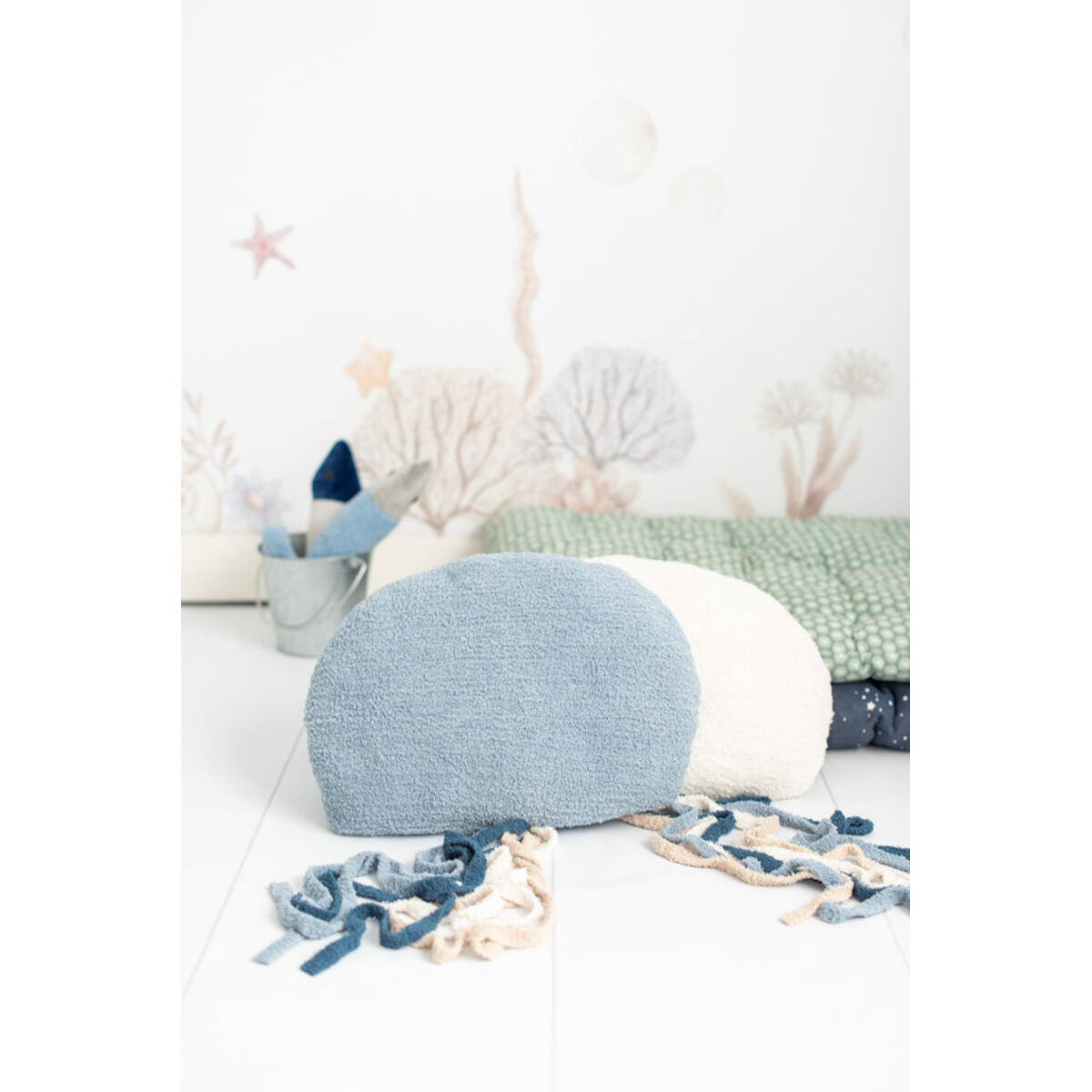 Pehmolelusarja Crochetts Sininen Valkoinen Meduusa 40 x 95 x 8 cm 2 Kappaletta