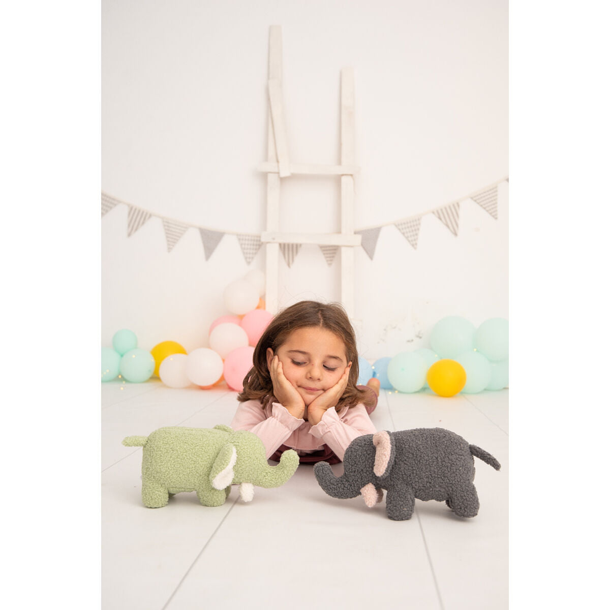 Pehmolelu Crochetts Vihreä Norsu 27 x 13 x 11 cm 2 Kappaletta