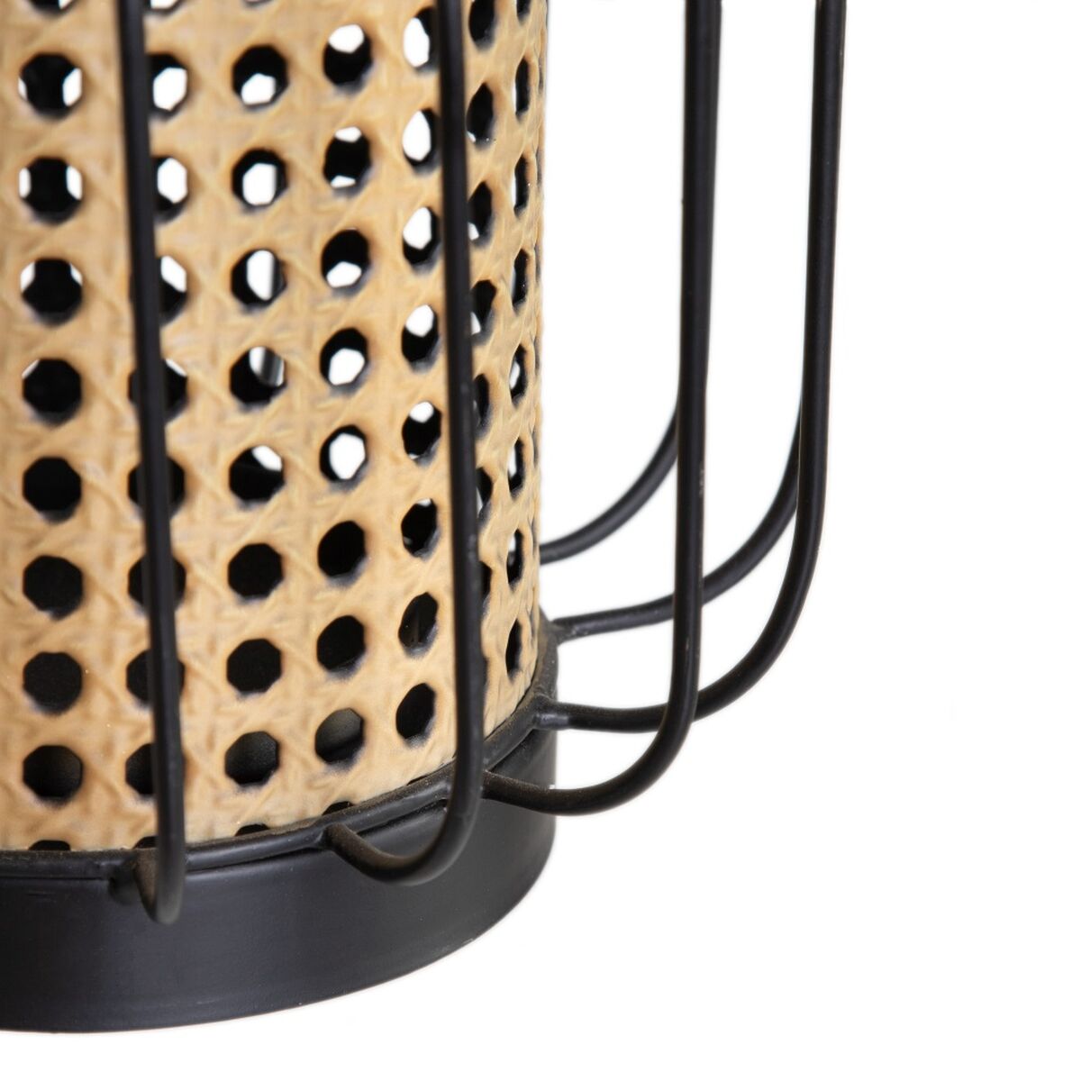 Kynttilänjalka 18,5 x 18,5 x 16,5 cm Luonnollinen Musta Metalli