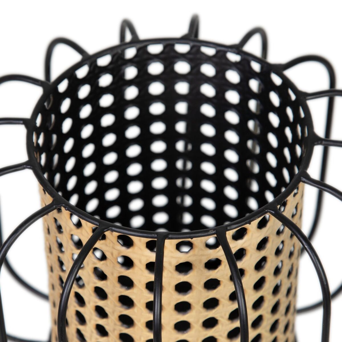 Kynttilänjalka 18,5 x 18,5 x 16,5 cm Luonnollinen Musta Metalli