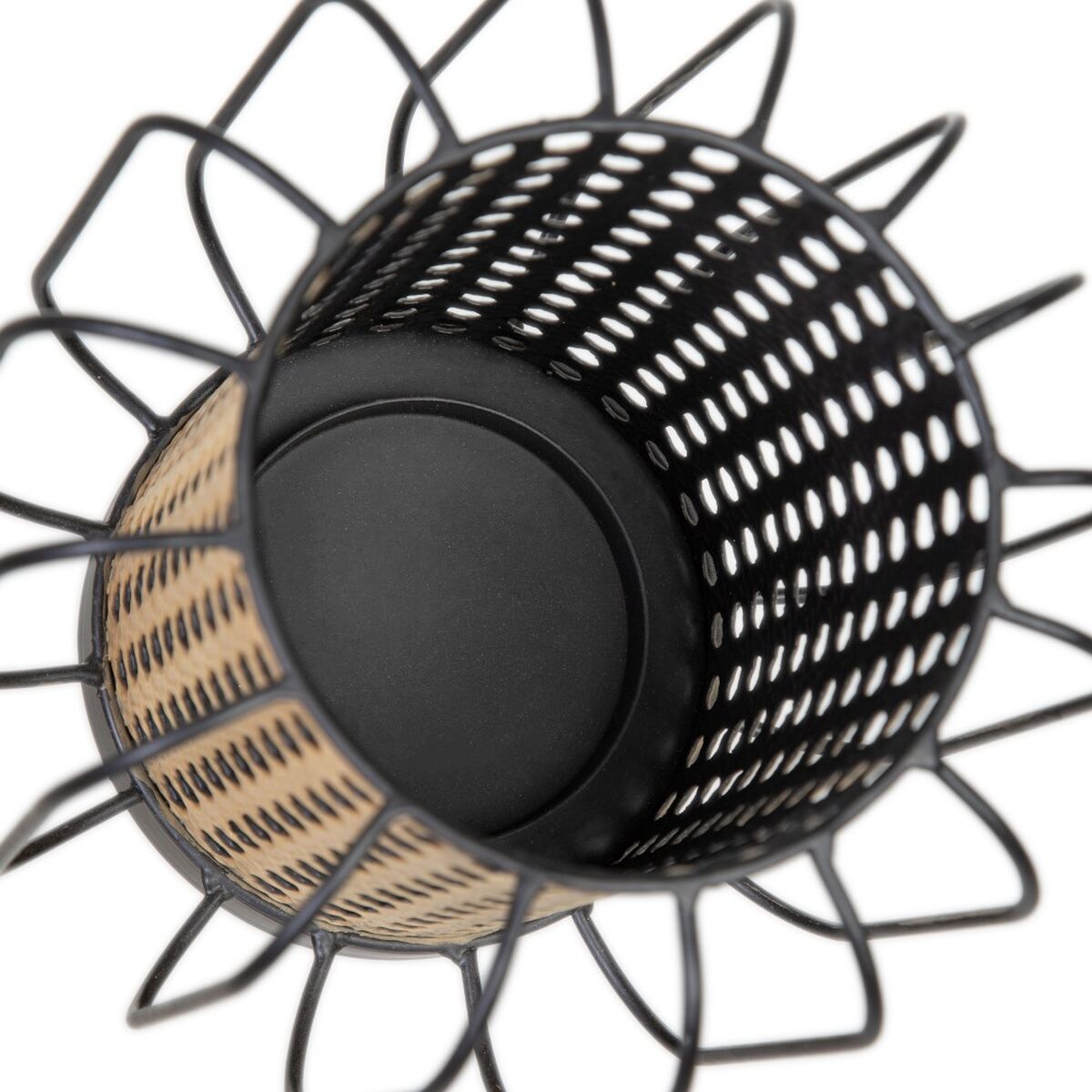 Kynttilänjalka 18,5 x 18,5 x 16,5 cm Luonnollinen Musta Metalli