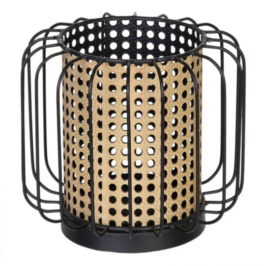 Kynttilänjalka 21,5 x 21,5 x 19 cm Luonnollinen Musta Metalli