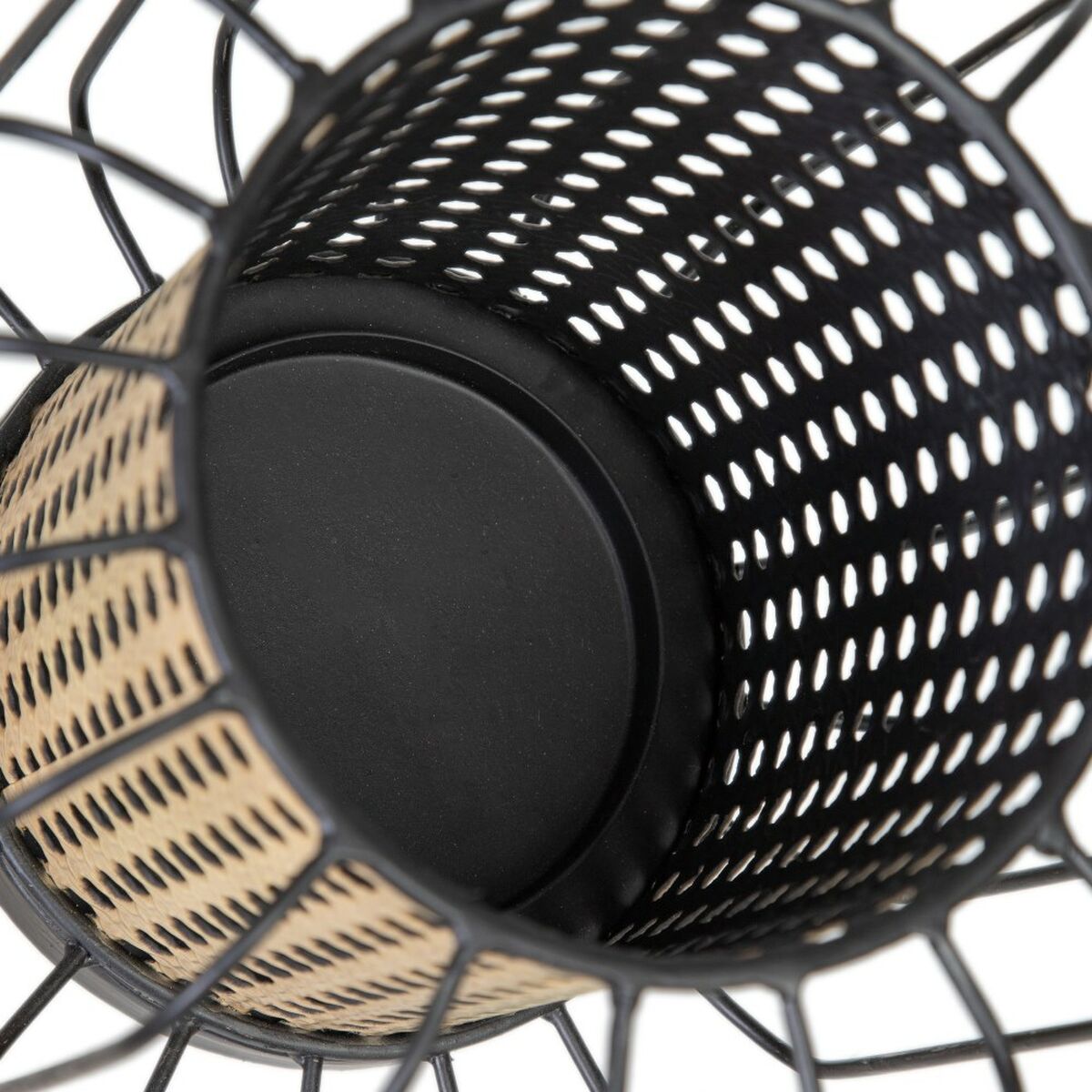 Kynttilänjalka 21,5 x 21,5 x 19 cm Luonnollinen Musta Metalli