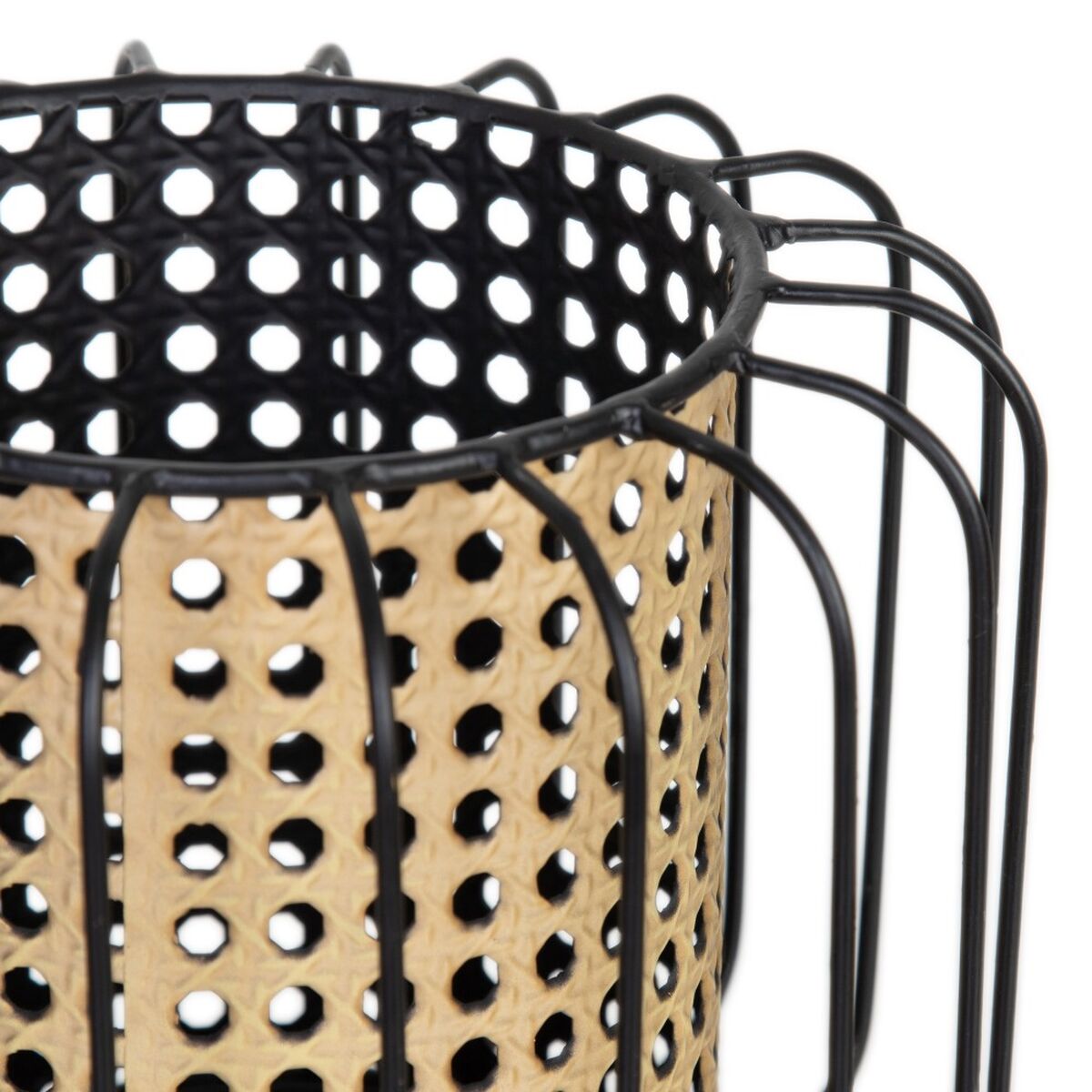 Kynttilänjalka 21,5 x 21,5 x 19 cm Luonnollinen Musta Metalli