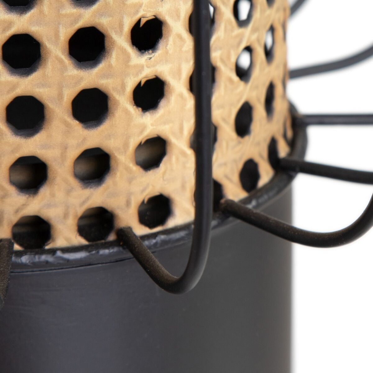 Kynttilänjalka 20 x 20 x 21 cm Luonnollinen Musta Metalli