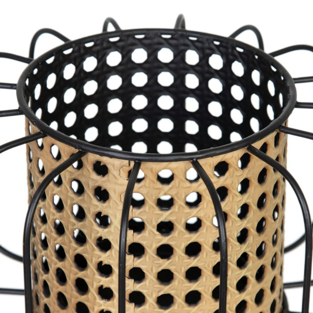 Kynttilänjalka 20 x 20 x 21 cm Luonnollinen Musta Metalli