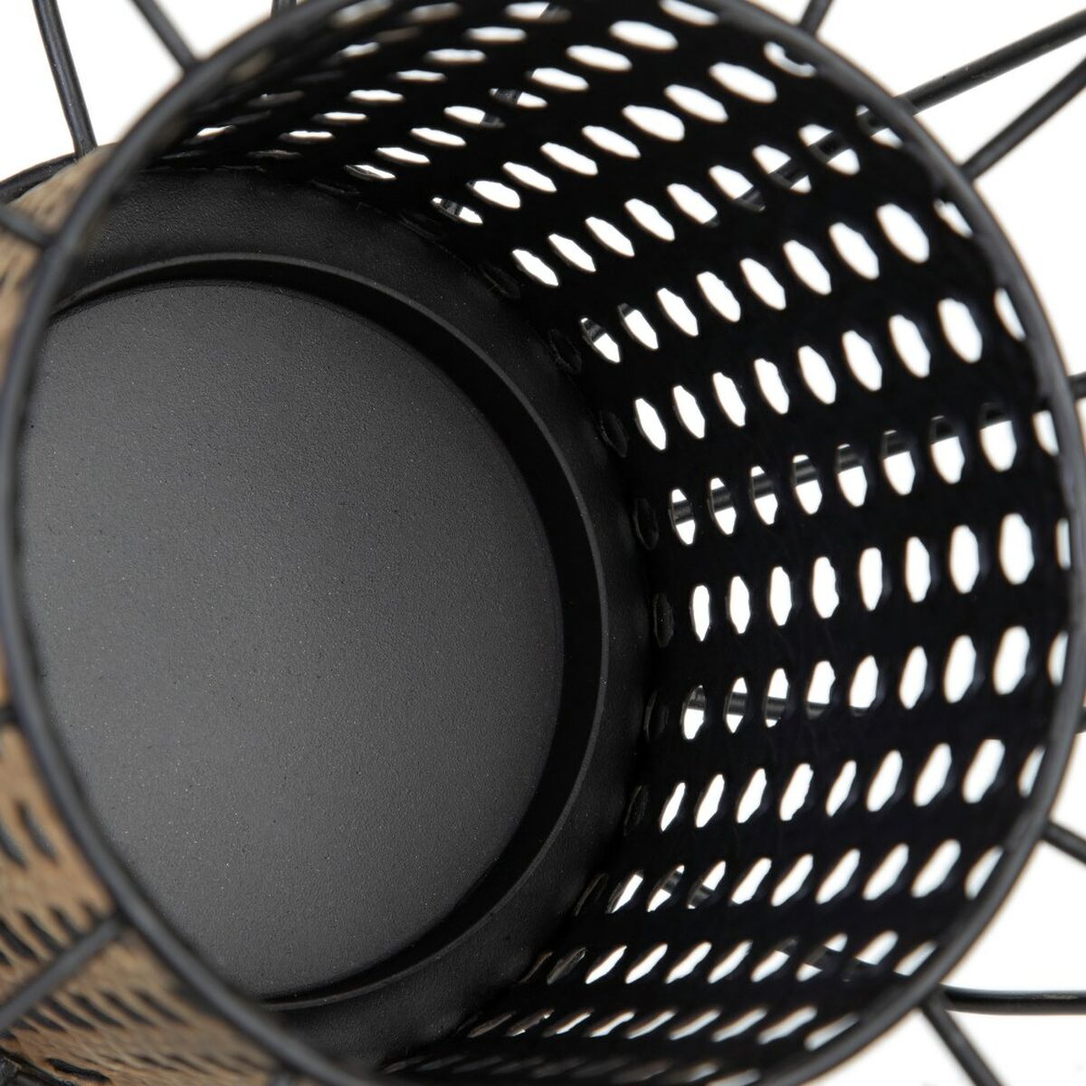 Kynttilänjalka 20 x 20 x 21 cm Luonnollinen Musta Metalli