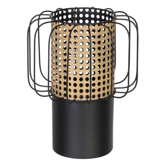 Kynttilänjalka 23 x 23 x 28 cm Luonnollinen Musta Metalli