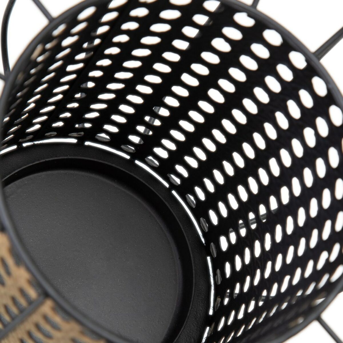 Kynttilänjalka 23 x 23 x 28 cm Luonnollinen Musta Metalli