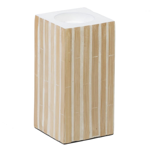 Kynttilänjalka Beige Bambu Puu MDF 10,5 x 10,5 x 21 cm