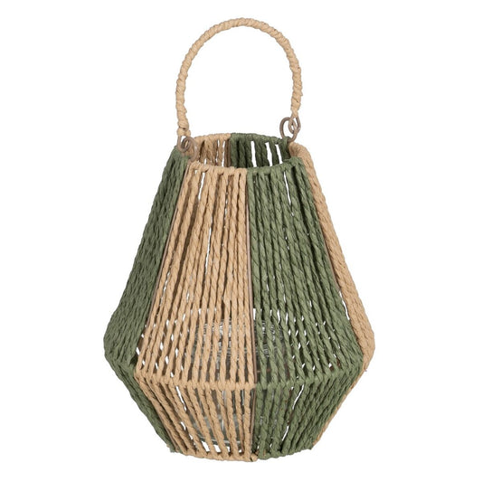 Žibintas Kynttilänjalka Žibintas Vihreä Beige Metalli Paperi Kristalli 21,5 x 21,5 x 23 cm