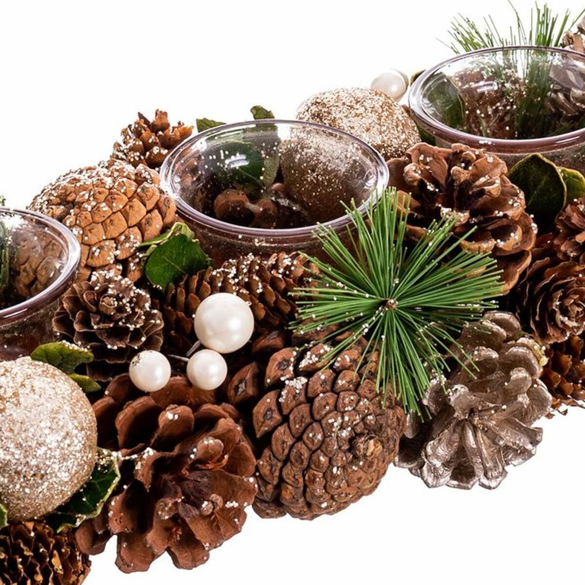 Joulu kynttilänjalka Kullattu Luonnollinen Muovinen Foam 38 x 15 x 8,5 cm