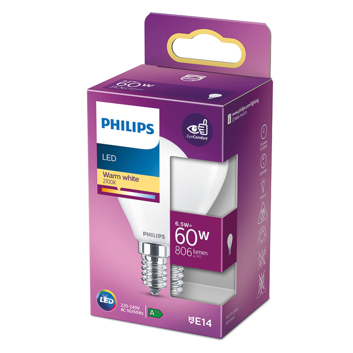 LED-lamppu Philips Wiz E14 E 6,5 W 806 lm Ø 4,5 x 8 cm (2700 K)