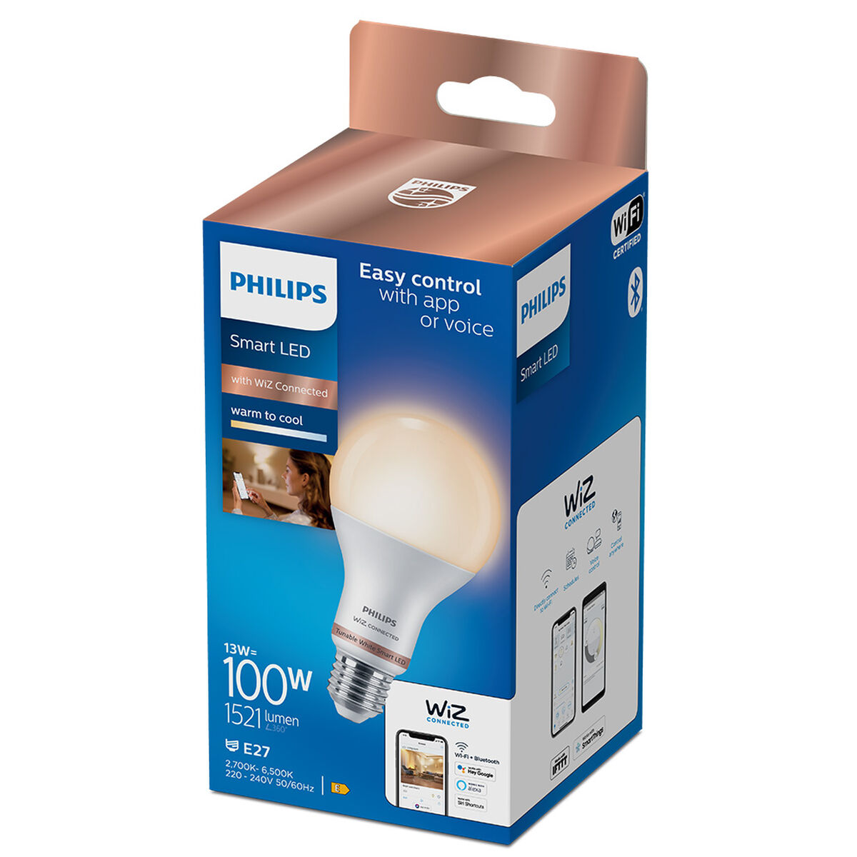 LED-lamppu Philips Wiz A67 smart E27 13 W 1521 Lm (6500 K)