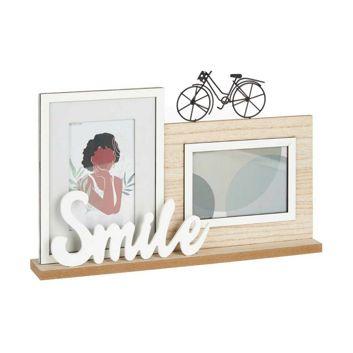 Kuvakehys Smile 2 kuva Musta Ruskea Puu MDF (6 osaa) (40 x 27 x 6 cm)