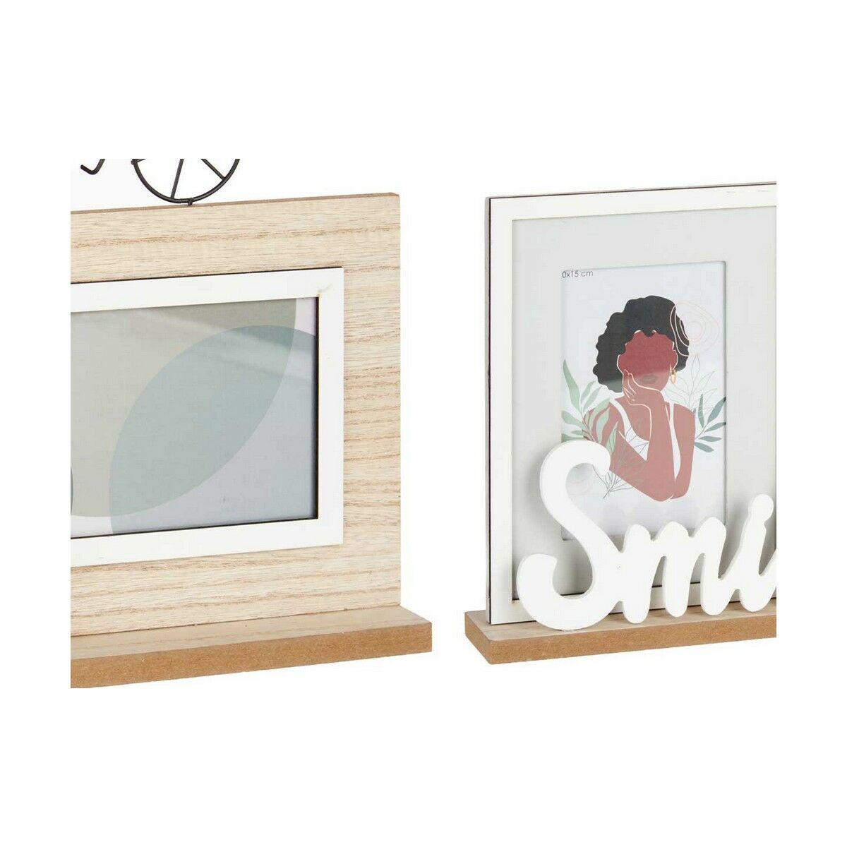 Kuvakehys Smile 2 kuva Musta Ruskea Puu MDF (6 osaa) (40 x 27 x 6 cm)