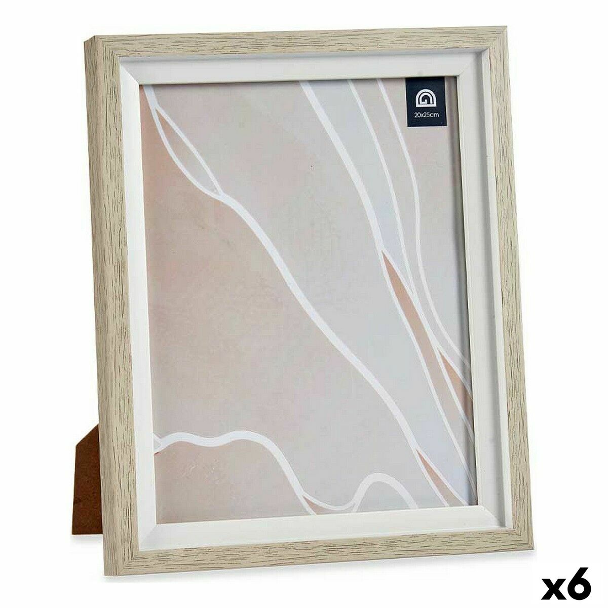 Kuvakehys 24 x 2 x 29 cm Kristalli Beige Valkoinen Muovinen (6 osaa)