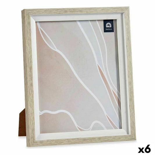 Kuvakehys 24 x 2 x 29 cm Kristalli Beige Valkoinen Muovinen (6 osaa)