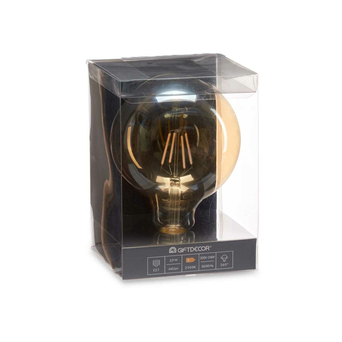 LED-lamppu Vintage E27 Läpinäkyvä 4 W 12,5 x 17,5 x 12,5 cm (12 osaa)