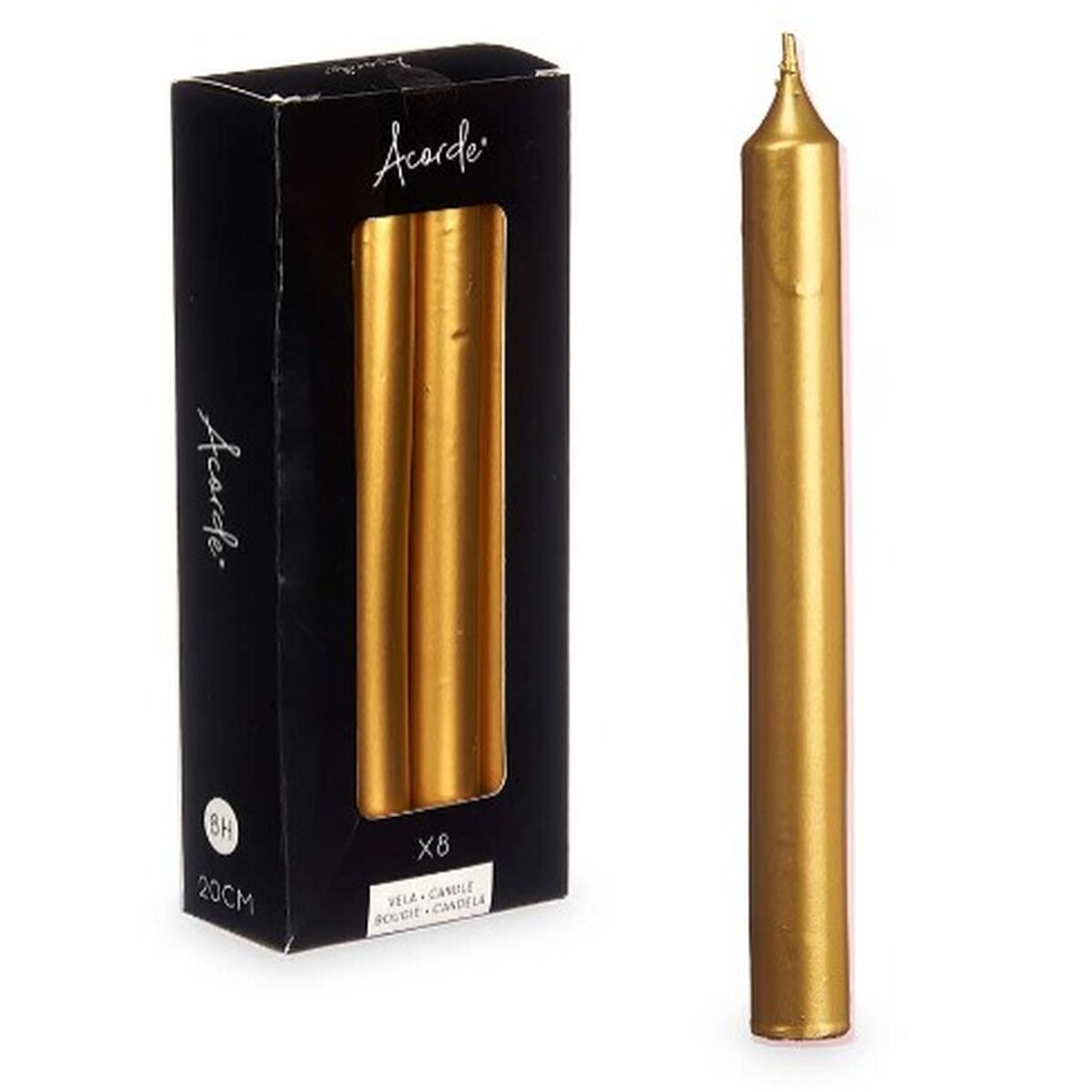 Kynttiläsarja Kullattu 2 x 2 x 20 cm (12 osaa)