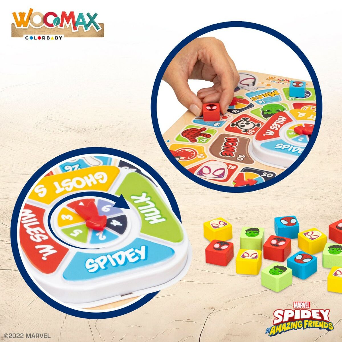 Parchís ja Oca-lauta Spidey 29,5 x 3,5 x 29,5 cm (18 Kappaletta) (6 osaa)