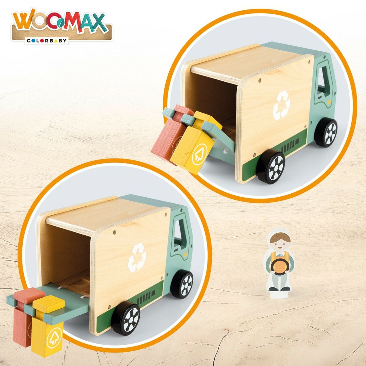 Roska-auto Woomax Lelu 8 Kappaletta 24 x 15 x 13,5 cm (4 osaa)