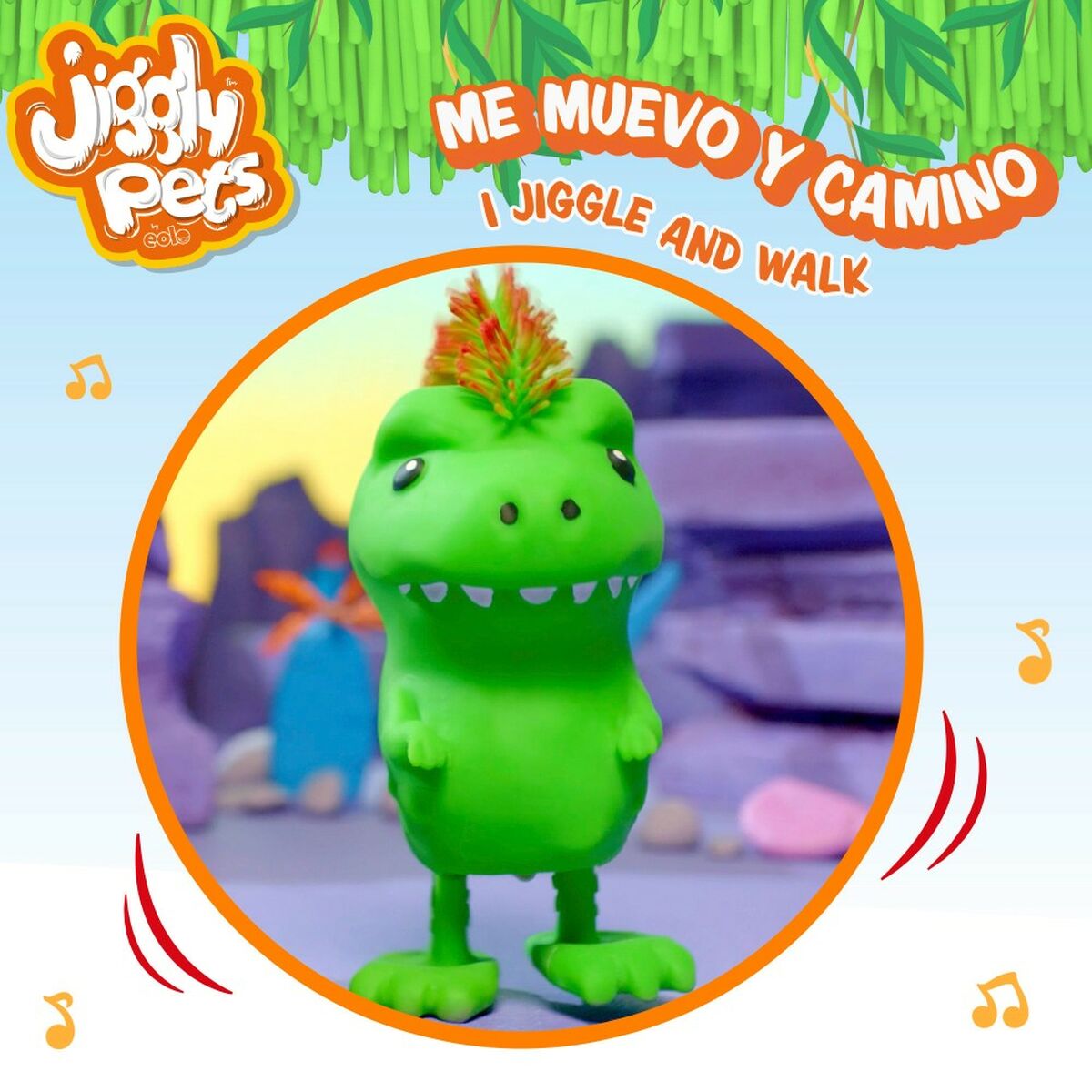 Pehmolelu Eolo Jiggly Pets Dinosaurus 10 x 20,5 x 15 cm (4 osaa)