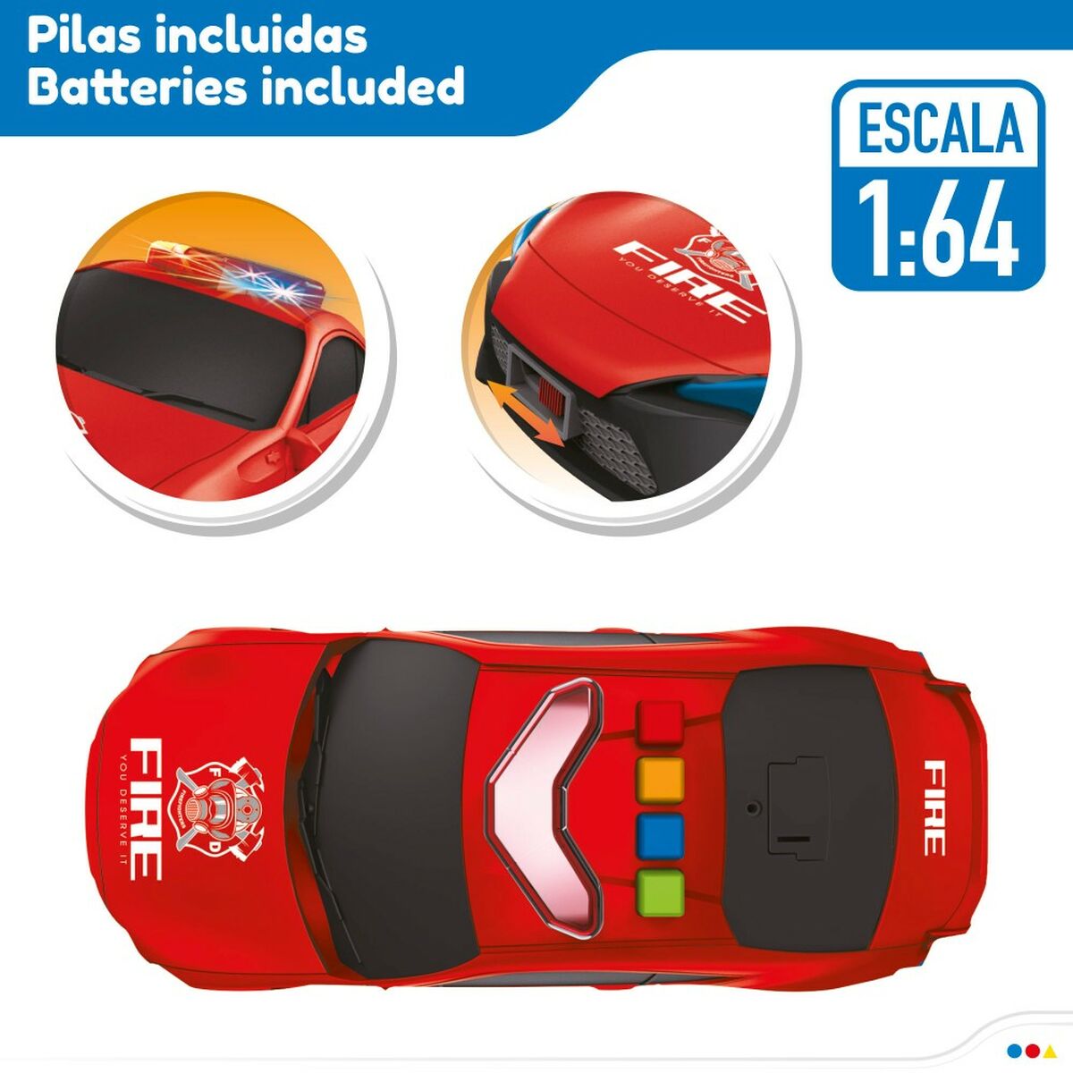 Leikkiajoneuvosarja Speed & Go Palomies Valo Ääni 1:64 (4 osaa)