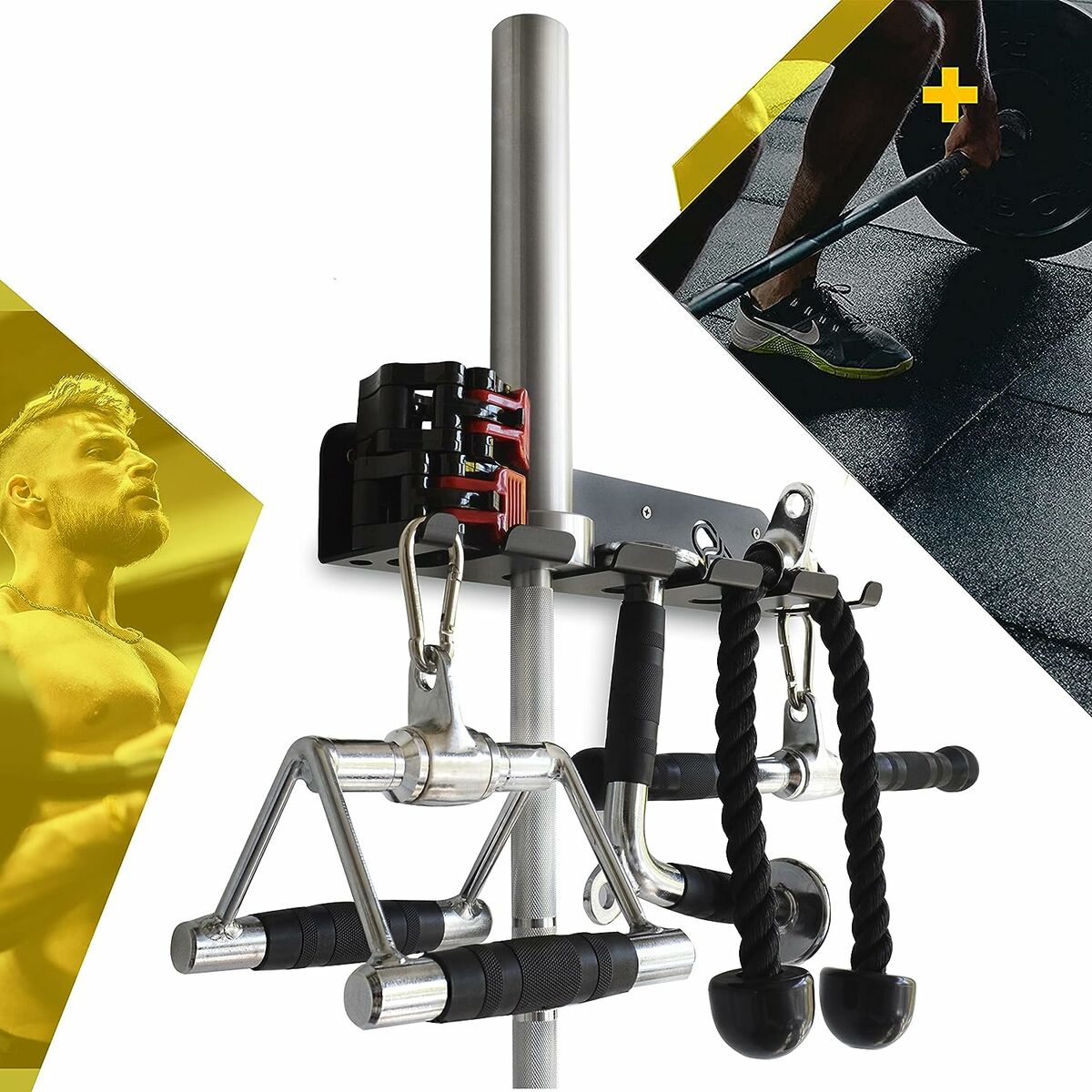 Seinäkiinnike 5 painoharjoittelutangolle Meollo Musta