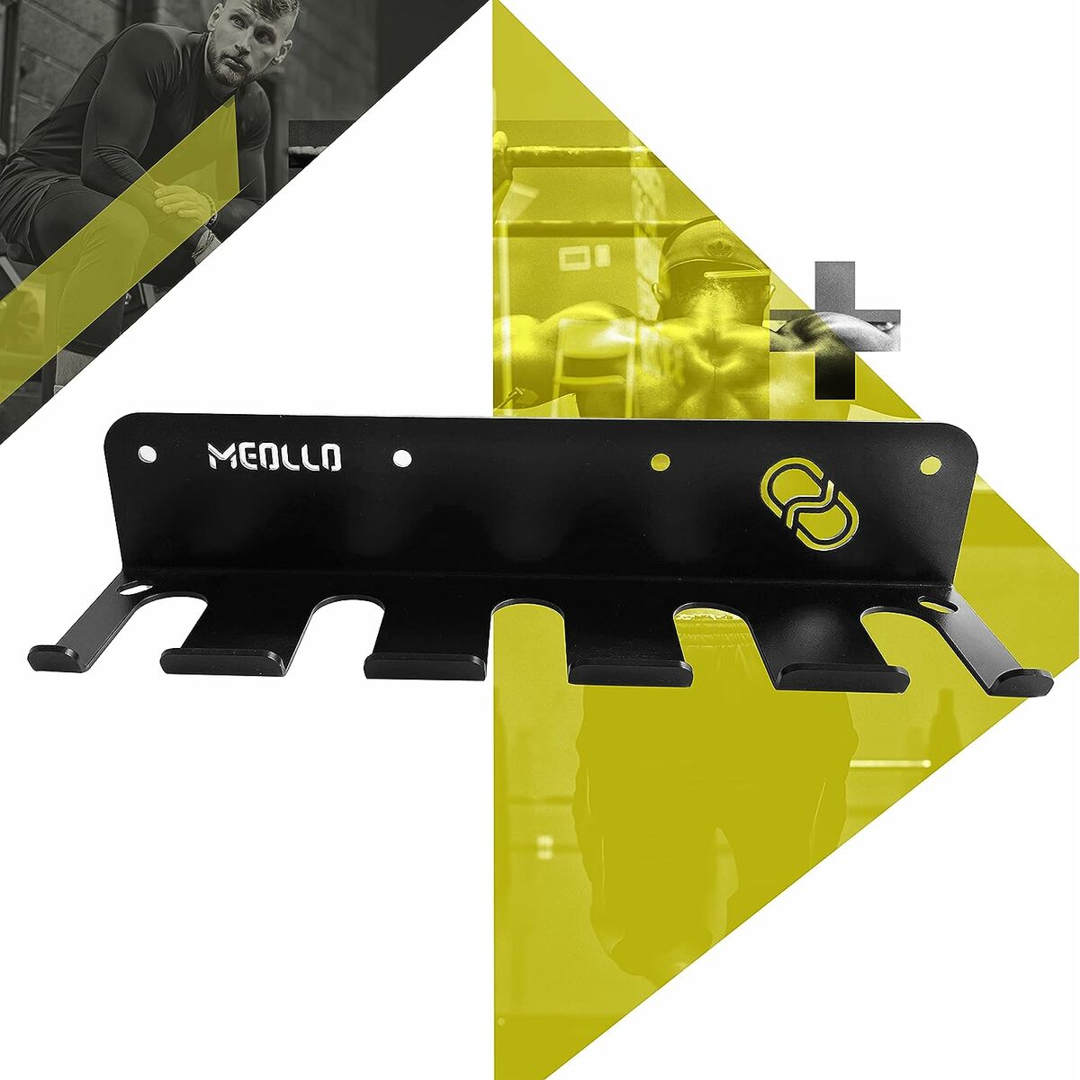 Seinäkiinnike 5 painoharjoittelutangolle Meollo Musta